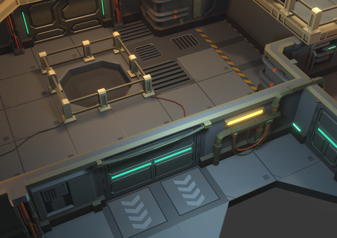 Low Poly Sci-Fi Modular Base / Cosmic Retro