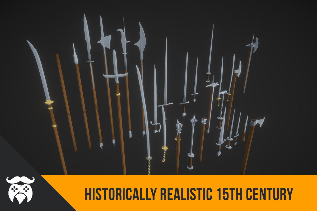 Historically Realistic Low Poly Swords & Weapons