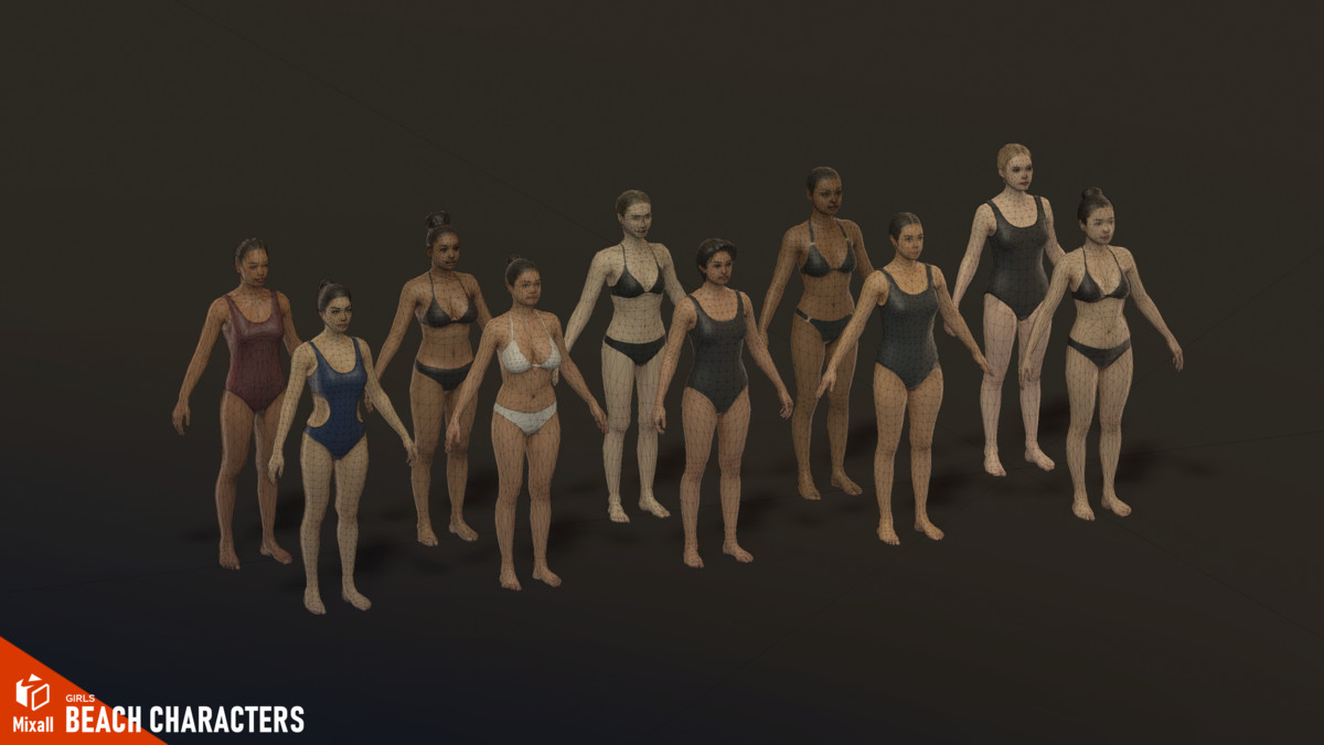 Beach characters - Girls