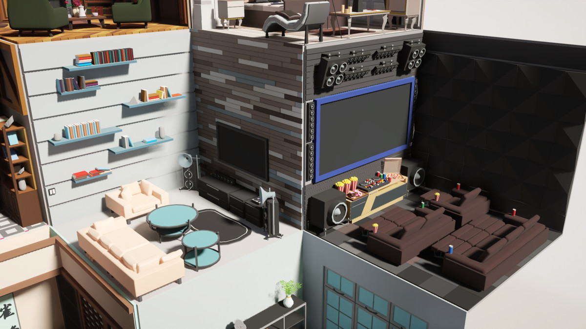 Low Poly 15 Rooms 1000+ objects Vol.2