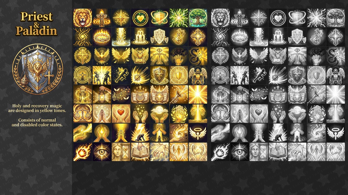 Pixel Skill Icons & Book UI Kit