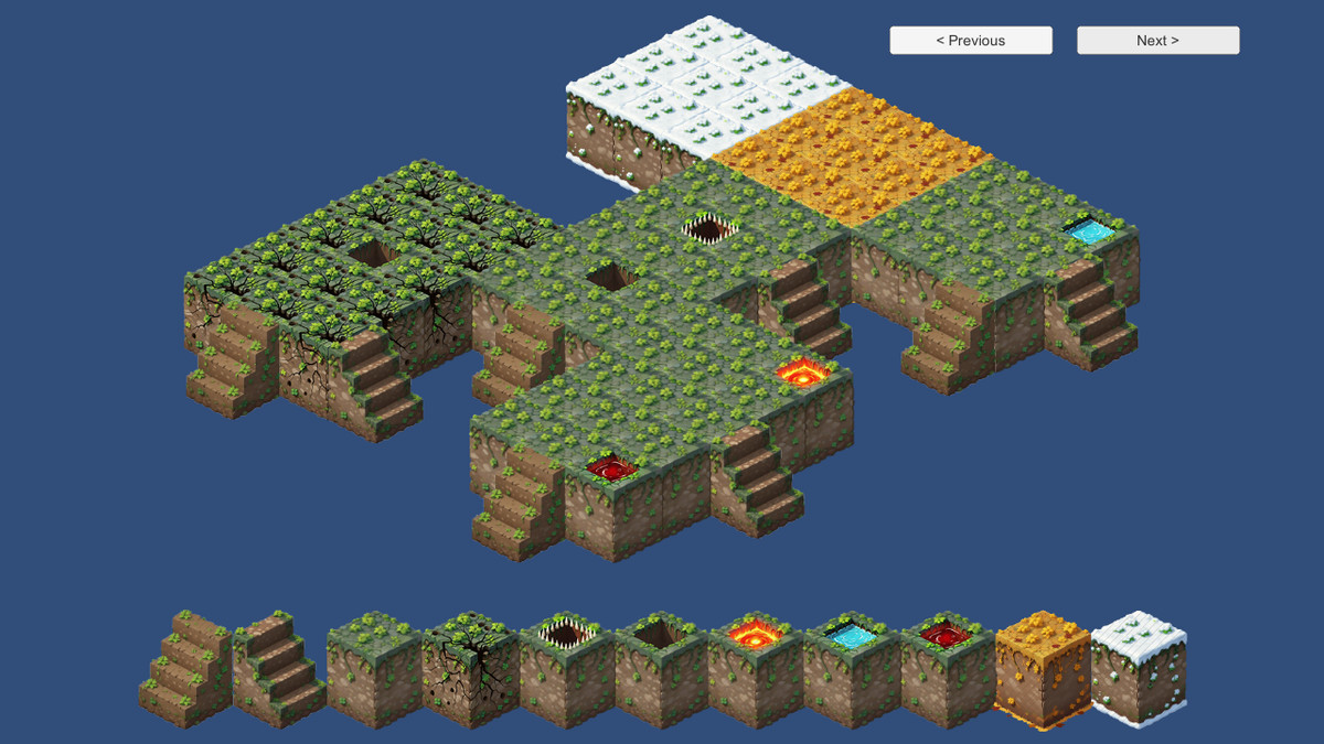 2D Isometric Modular Tileset – Grass & Lava
