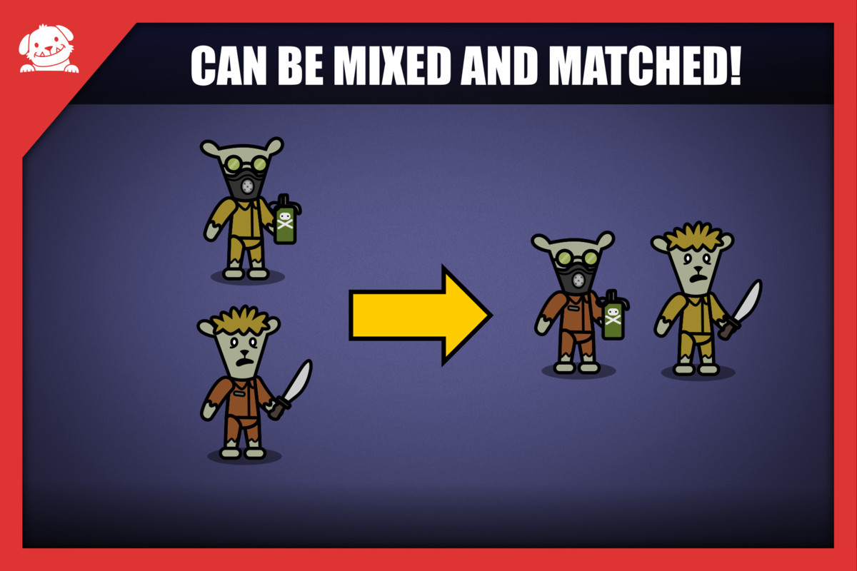 2D Cartoon Zombie Characters Pack
