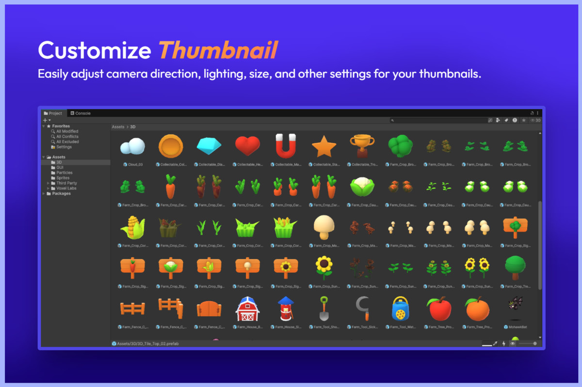 Ultimate Thumbnails: Preview Icons for UI, Sprites, Particles & Models