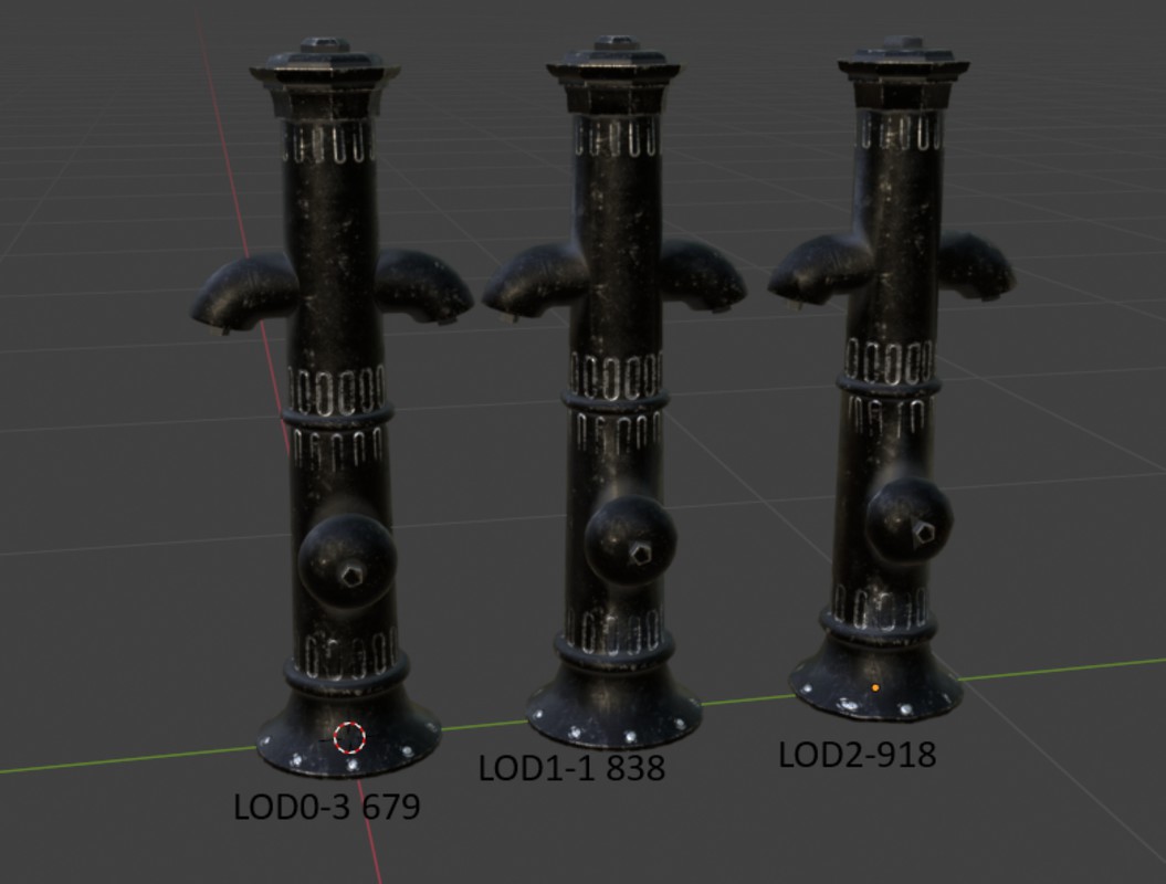 Vintage Cast Iron Fire Hydrant – Low Poly PBR with LODs
