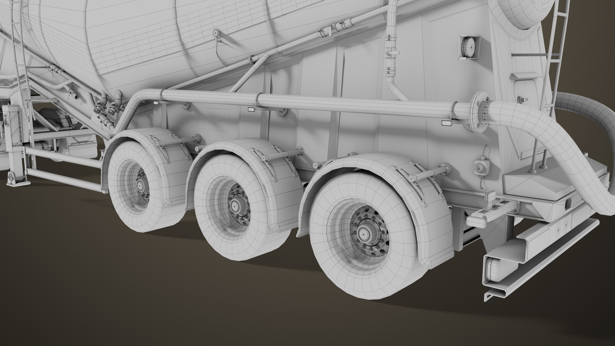 Chassis 06 Cement Trailer 01 Yellow