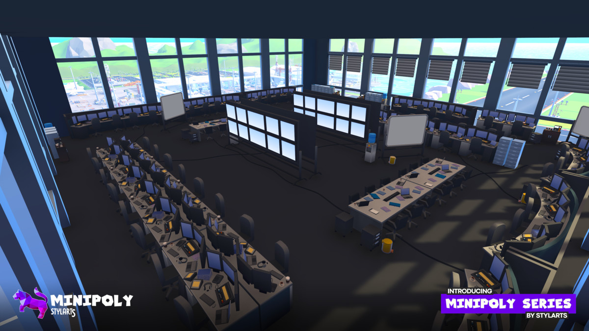 Modular Airport Fatpack - Minipoly Series ( Stylized Lowpoly Environment )