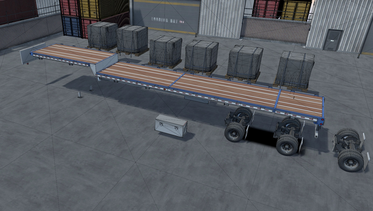 80s Semitruck dropdeck trailer