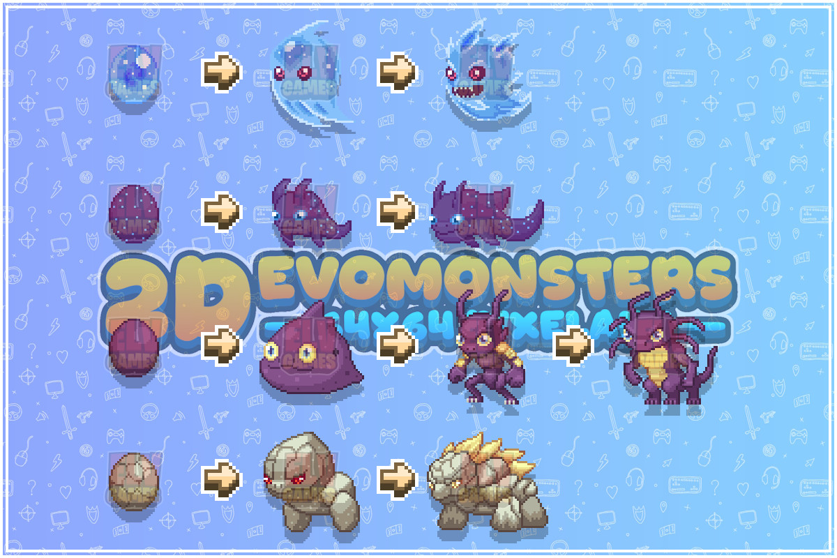 2D Pixel EvoMonsters Mega Pack