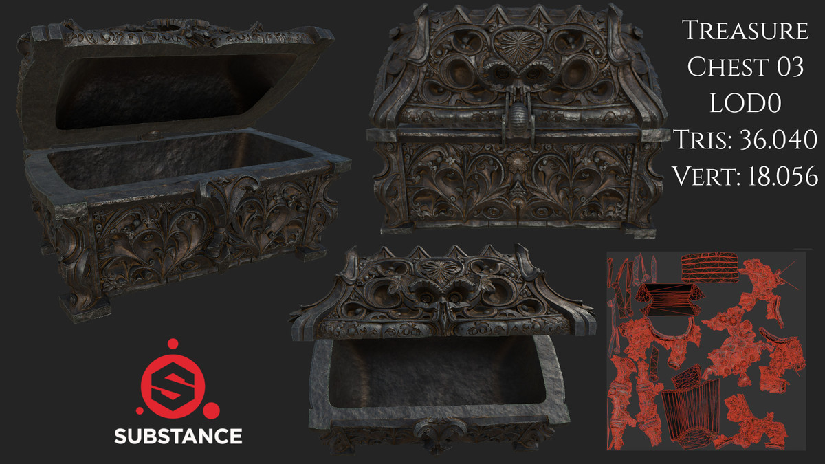 4 Dark Fantasy Treasure Chests