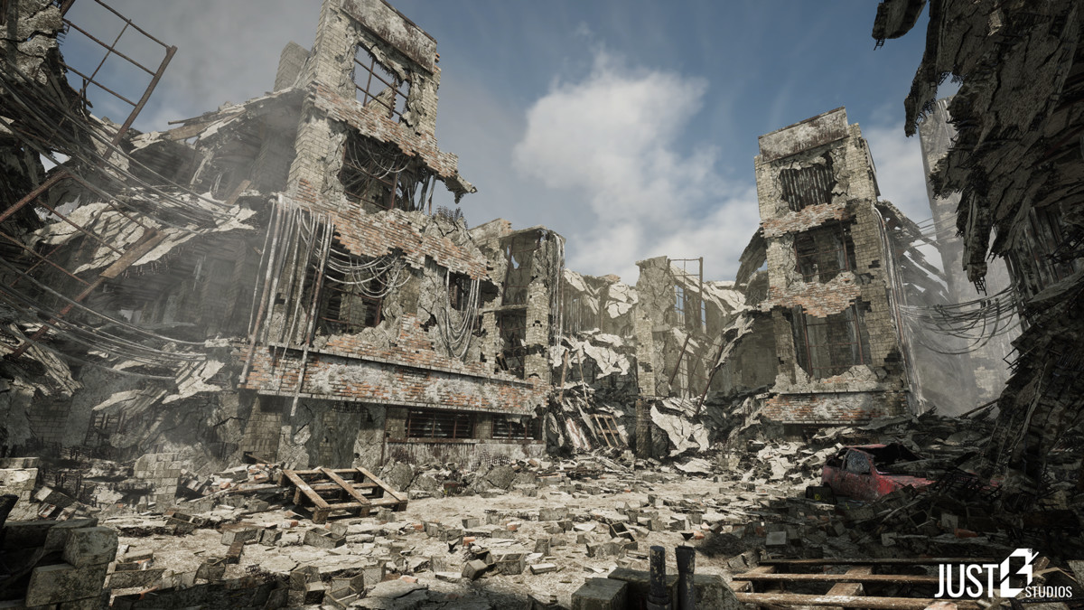 Modular Destruction Site Environment (Ruins,Destroyed,Buildings)