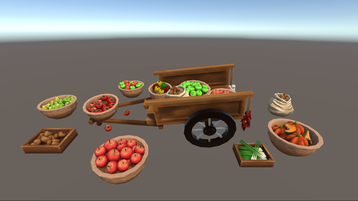 Stylized Hand-Painted Market Stalls & Props