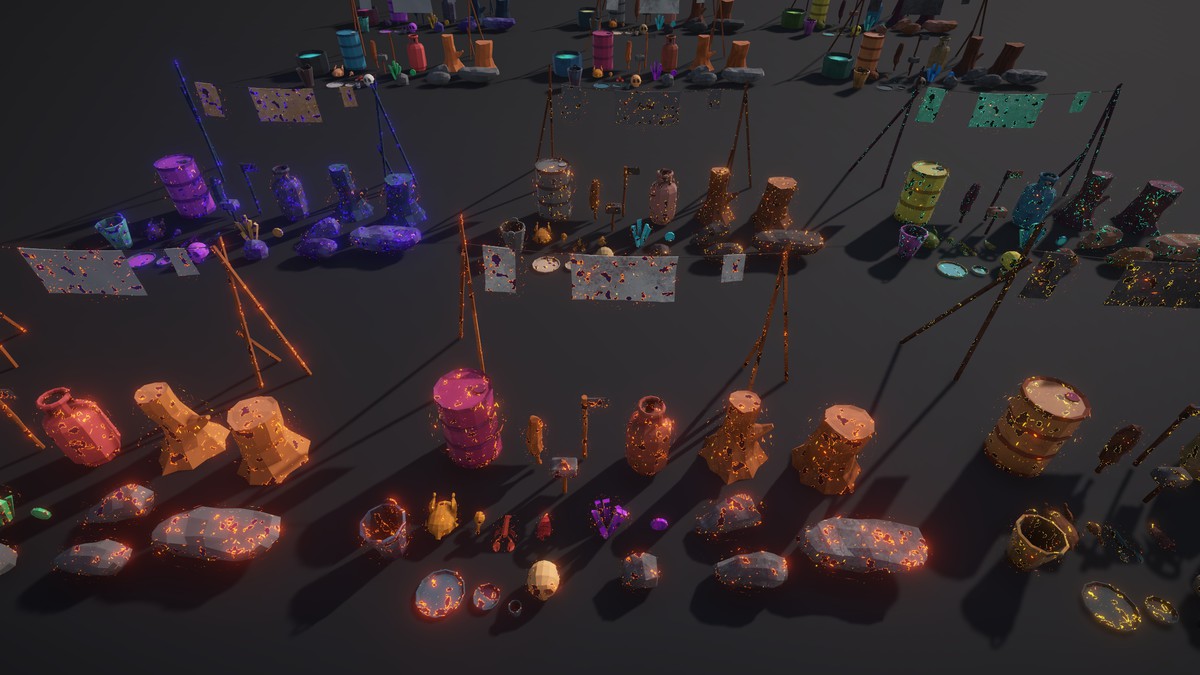 Magical Polygon Props(with Burn & Reveal FX)