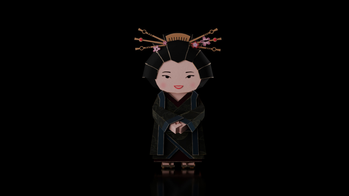 Samurai Realm : Chibi papercraft Japan feudal Asset pack