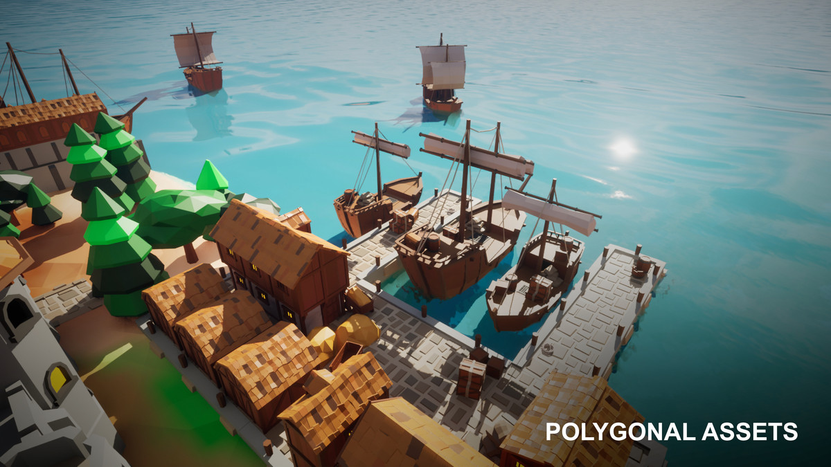 Low poly Medieval City
