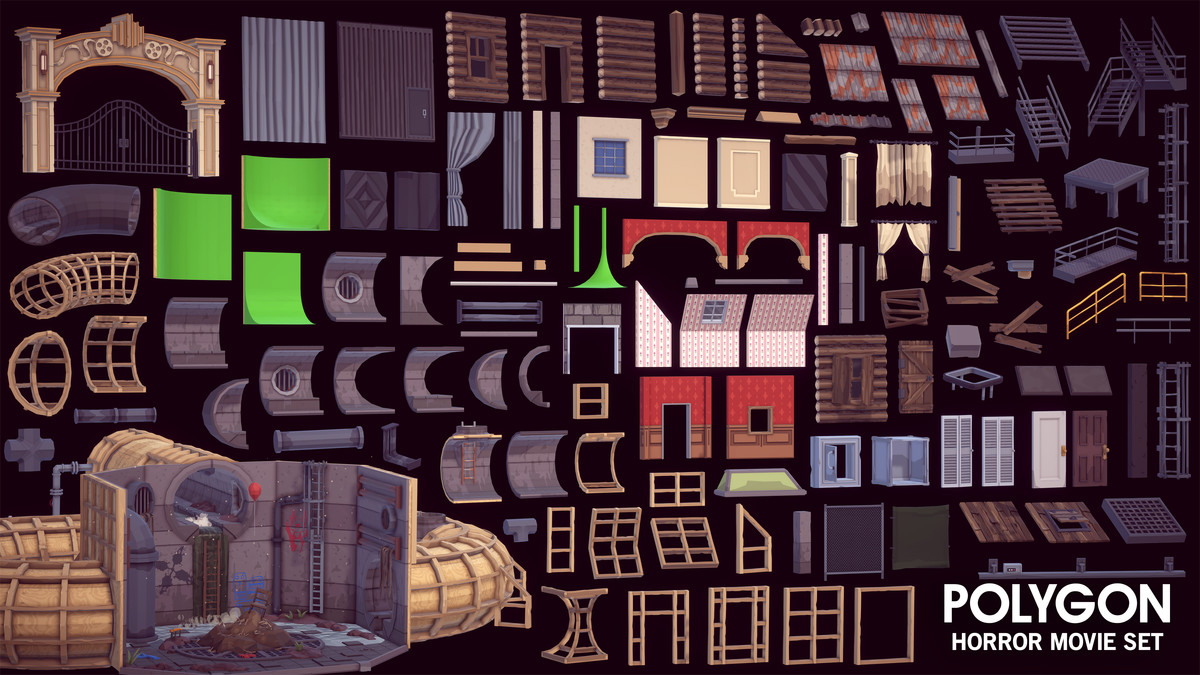 POLYGON - Horror Movie Set - Low Poly 3D Art by Synty