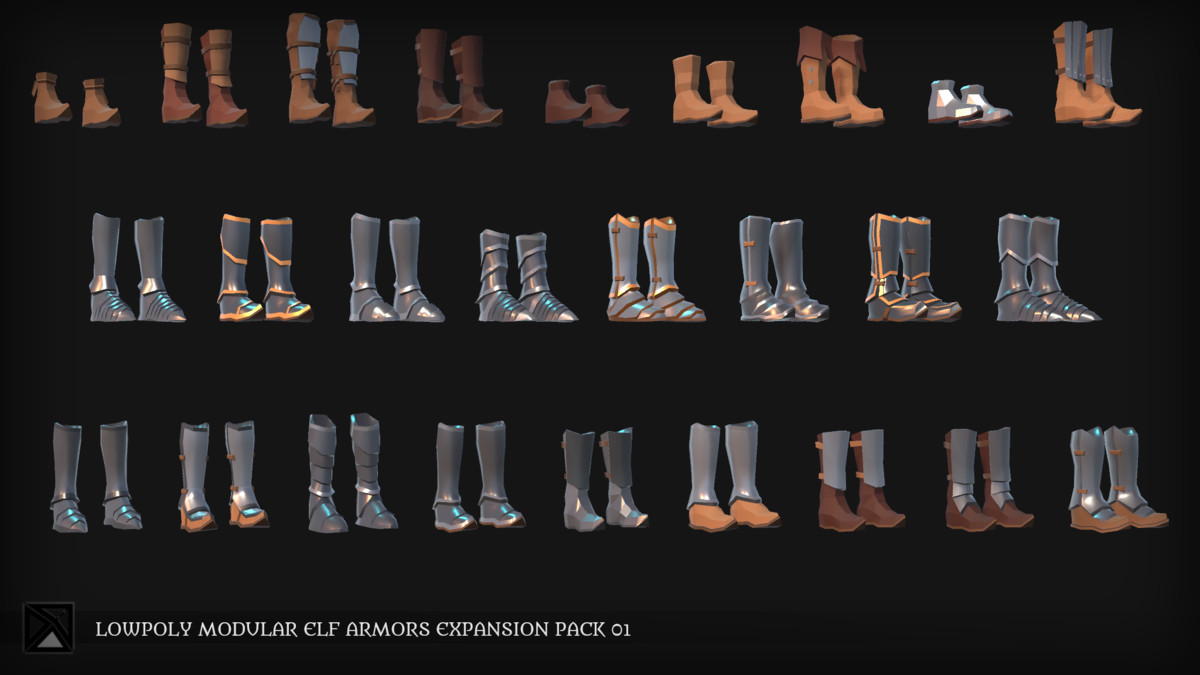 Lowpoly Elves Modular Armors Ex1 - MEDIEVAL FANTASY SERIES