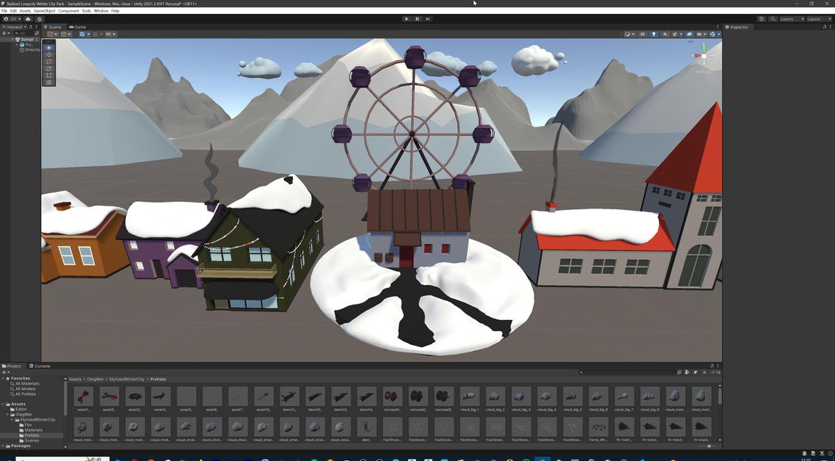 Stylized Lowpoly Winter City Asset Pack