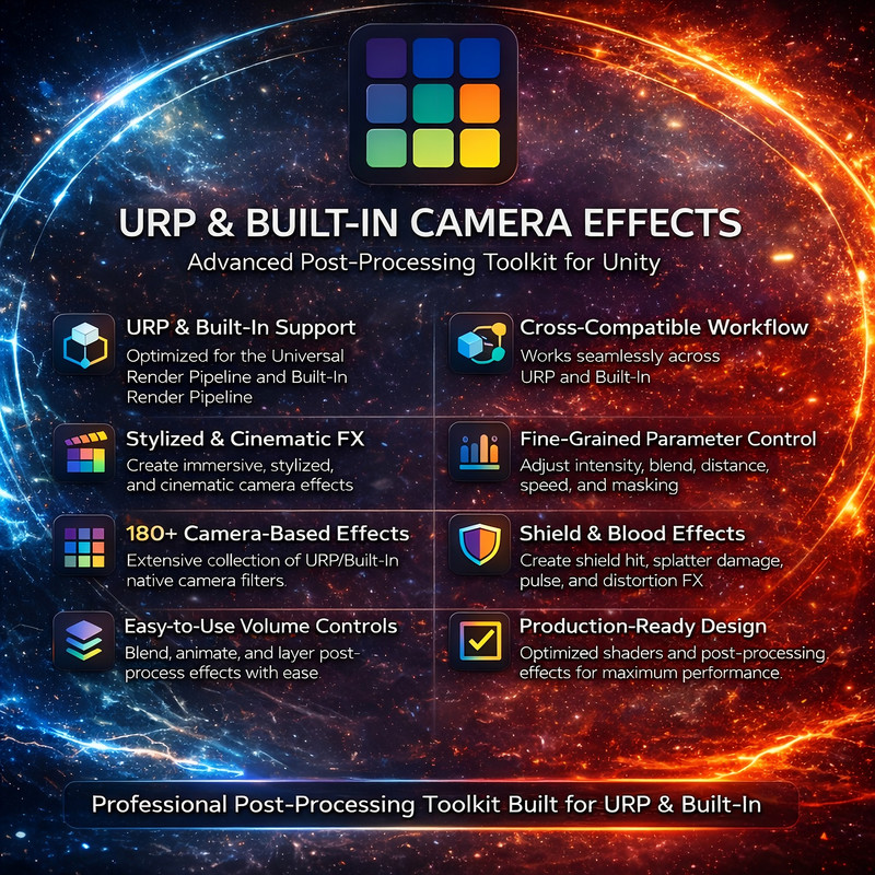 2DFX Camera Filters – 220+ Effects (URP & Built-in)