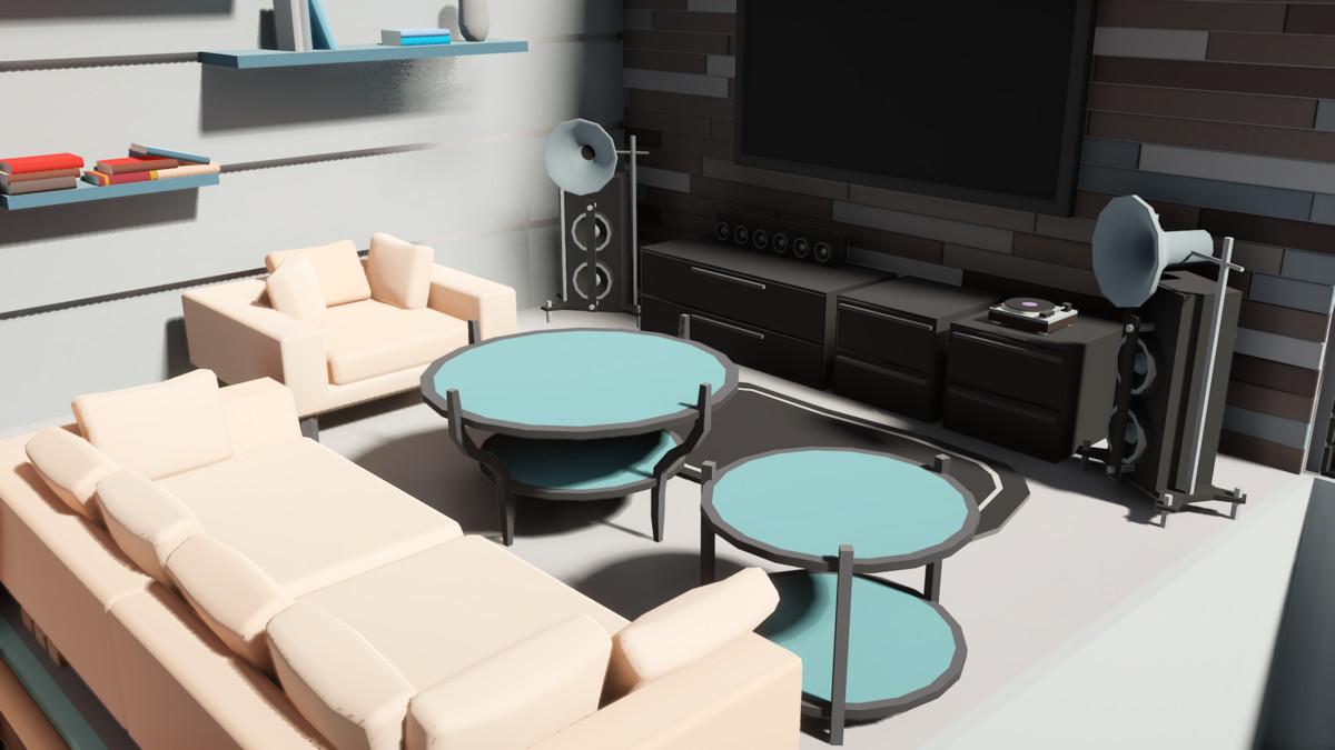 Low Poly 15 Rooms 1000+ objects Vol.2