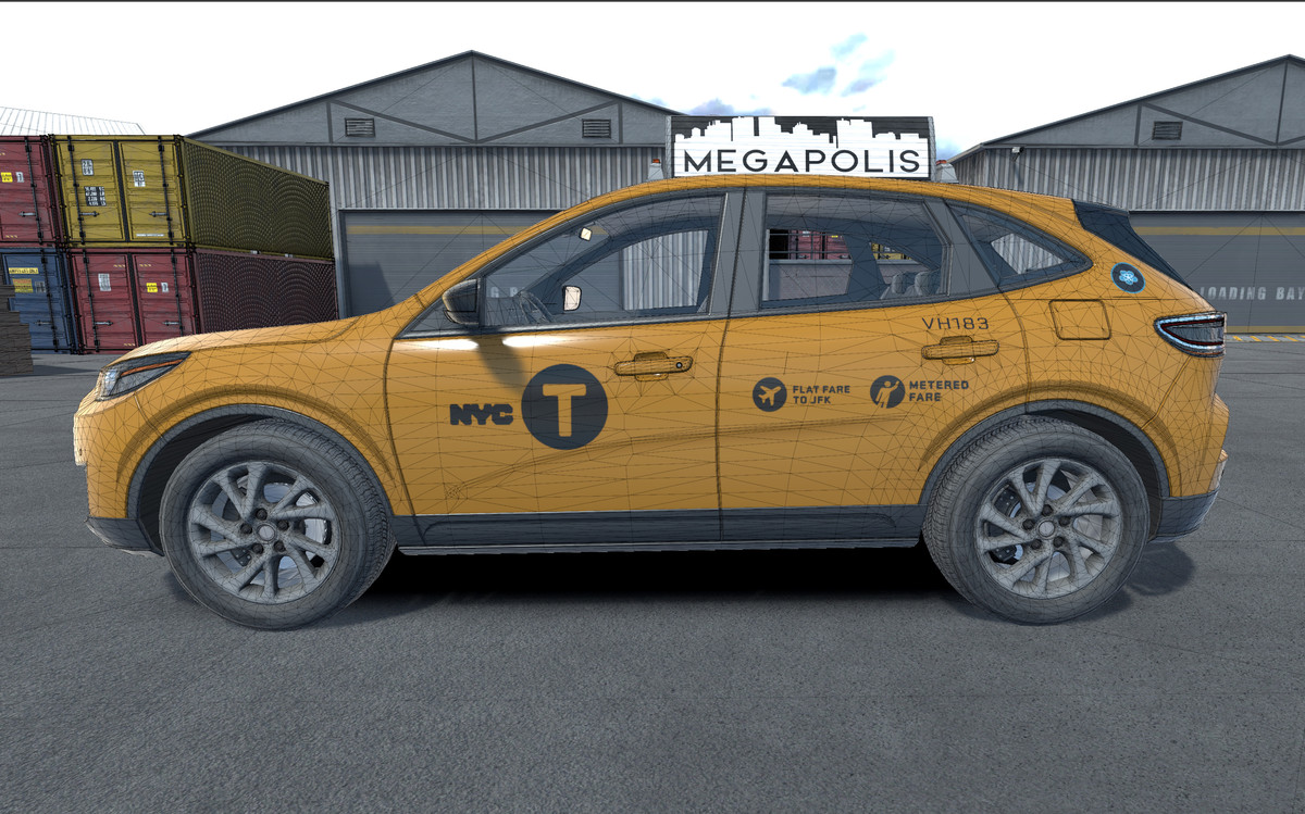 Yellow SUV taxi