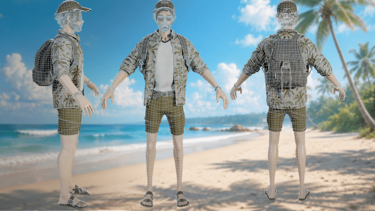 Casual Summer Guy – Modular Game Character