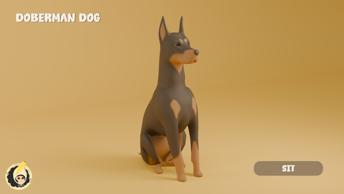 Animated Doberman Dog