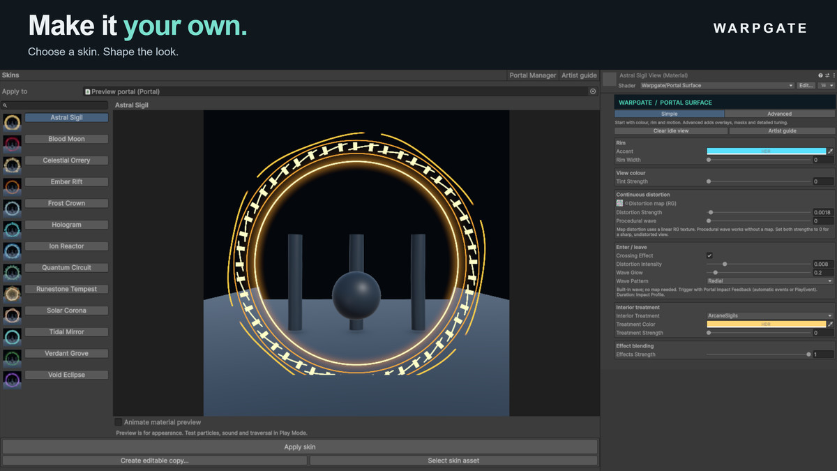 WARPGATE: Real-time Portals