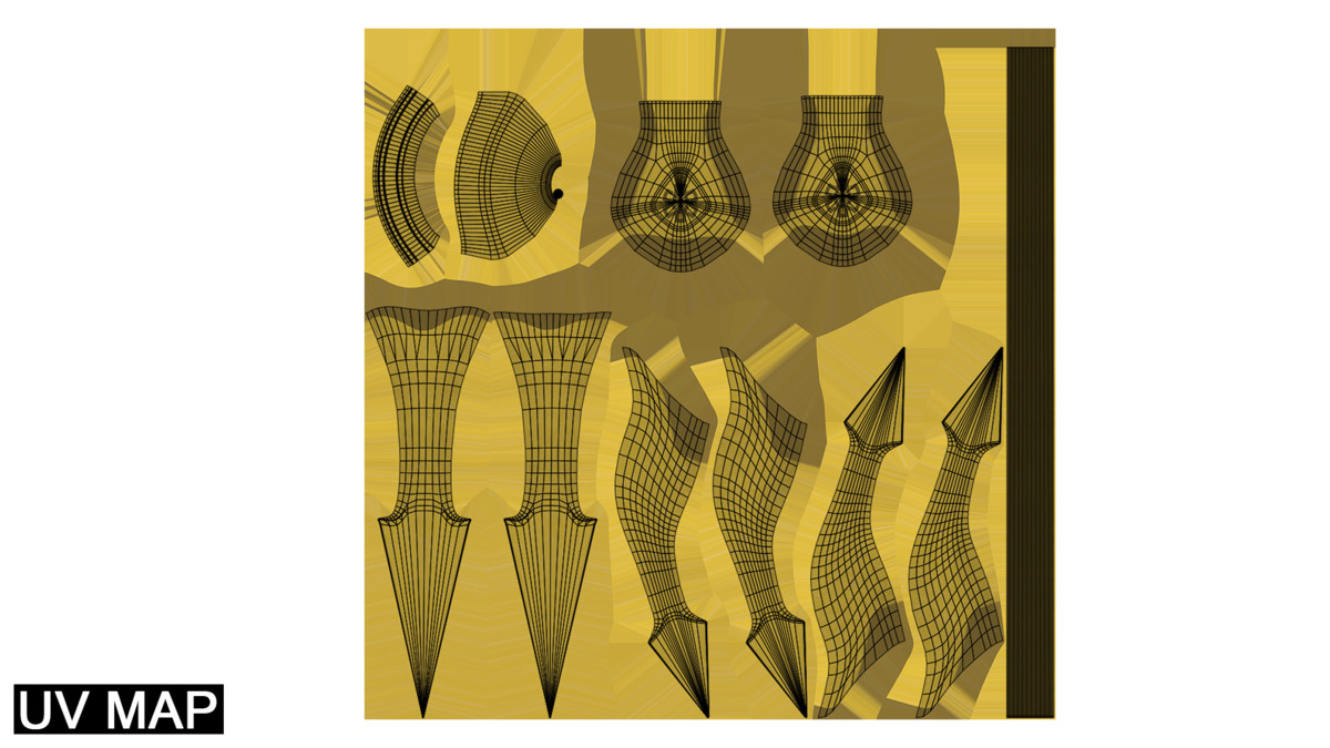 Medieval Trident 03 Gold URP HDRP Textures