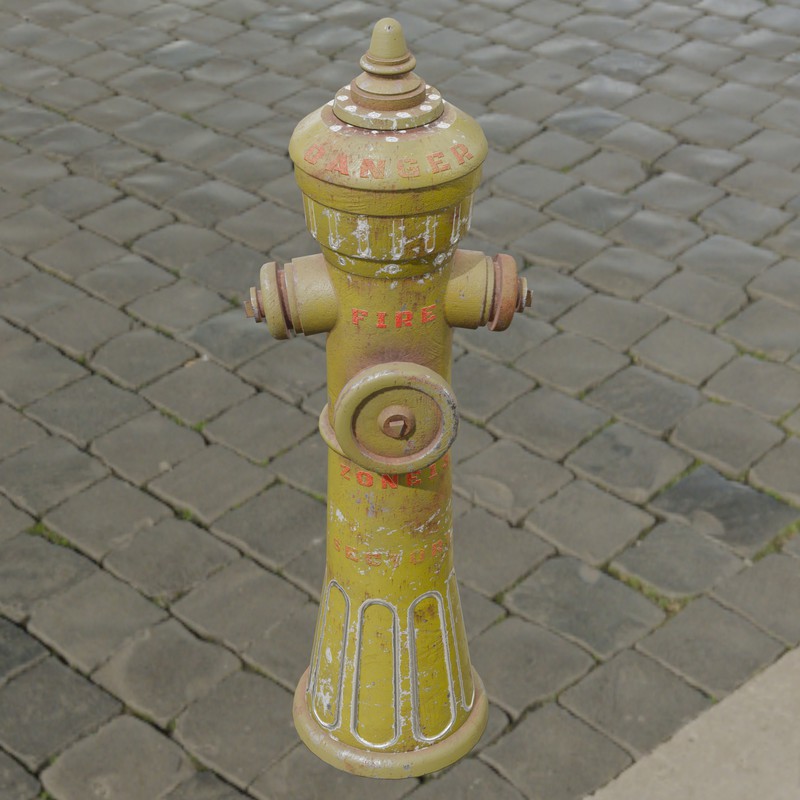 Rusty Fire Hydrant – Low Poly PBR with LODs (4 Variations)