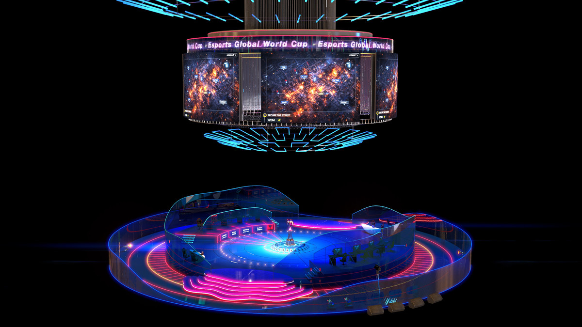 Esports Stage Environment - Futuristic 3d Arena Interior (Gaming Tournament Cup)