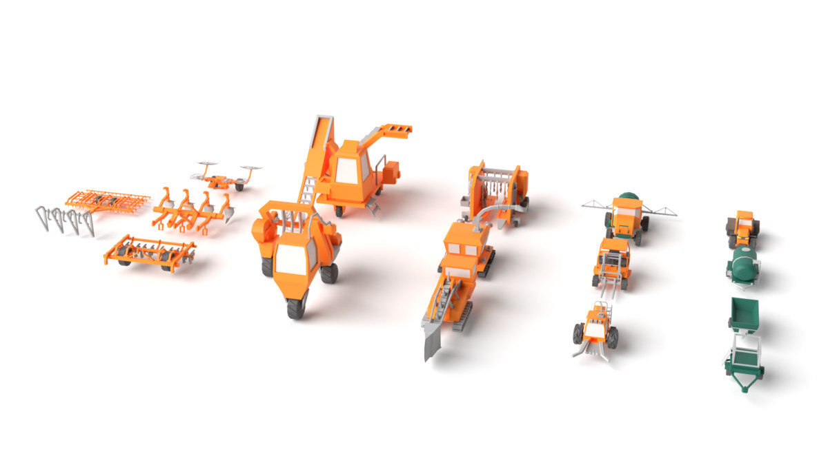 Low Poly Farm Construction Pack – Buildings & Vehicles