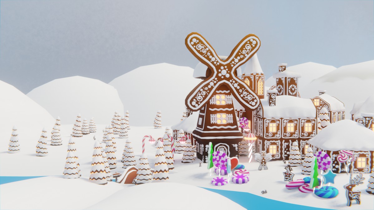 Low Poly Gingerbread Village by IGS