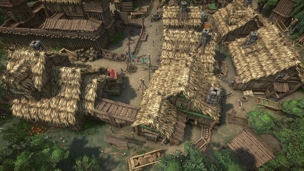 Stylized fantasy pagan village