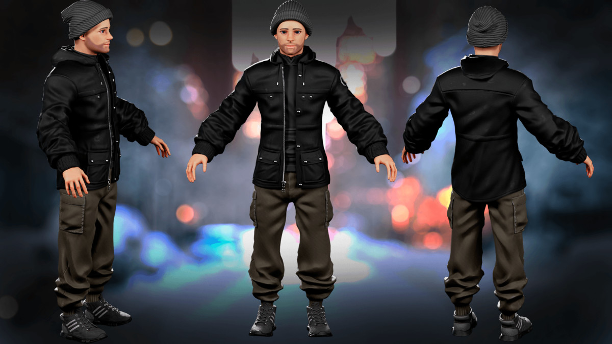 Streetwear Winter Guy – Modular Game Character