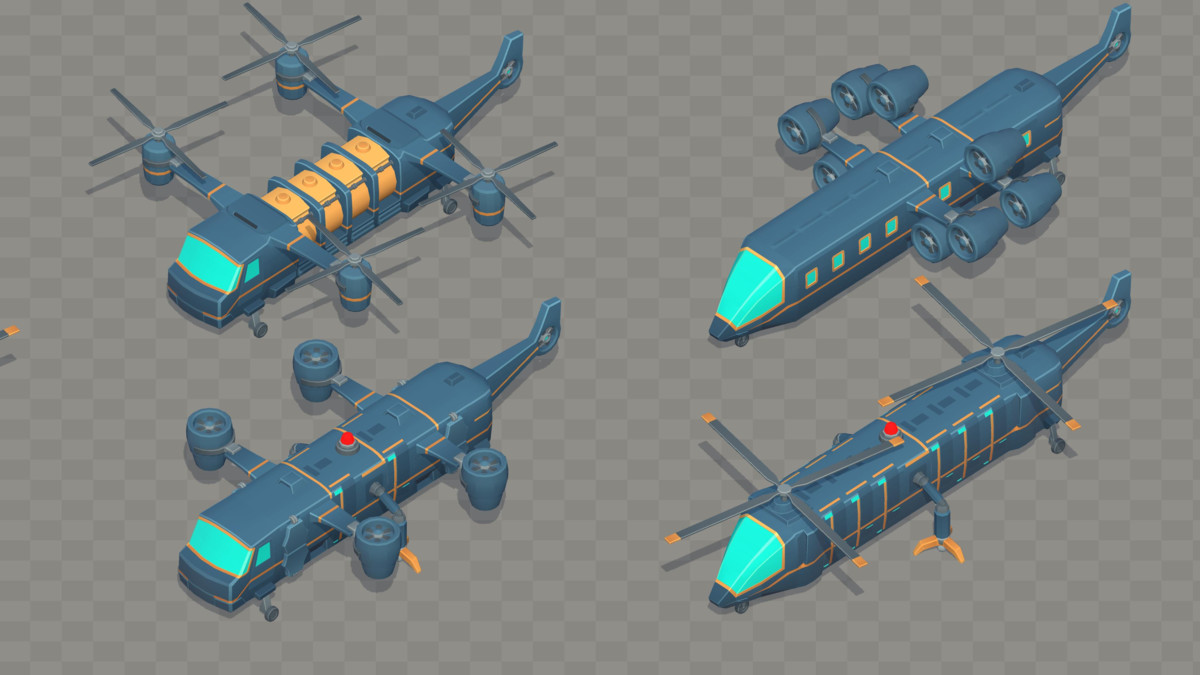 Low Poly Sci-Fi Modular Vehicle