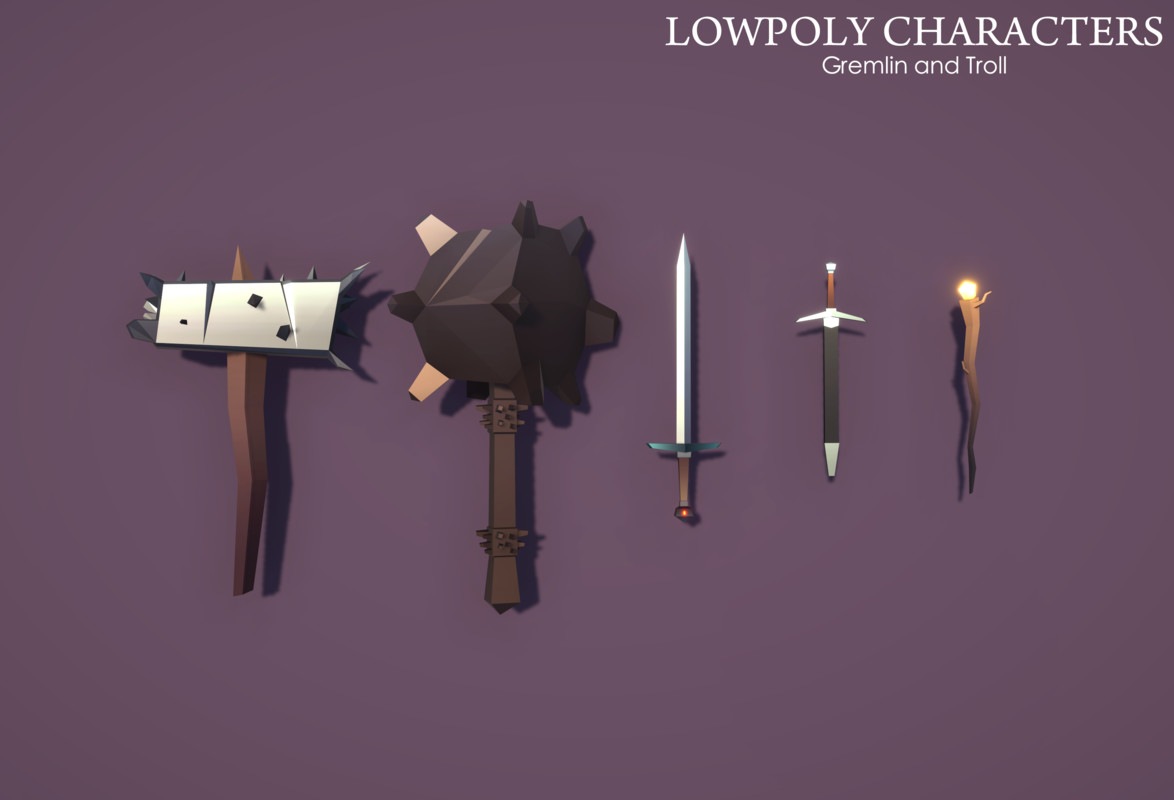 LowpolyCharacters_Gremlin and Troll