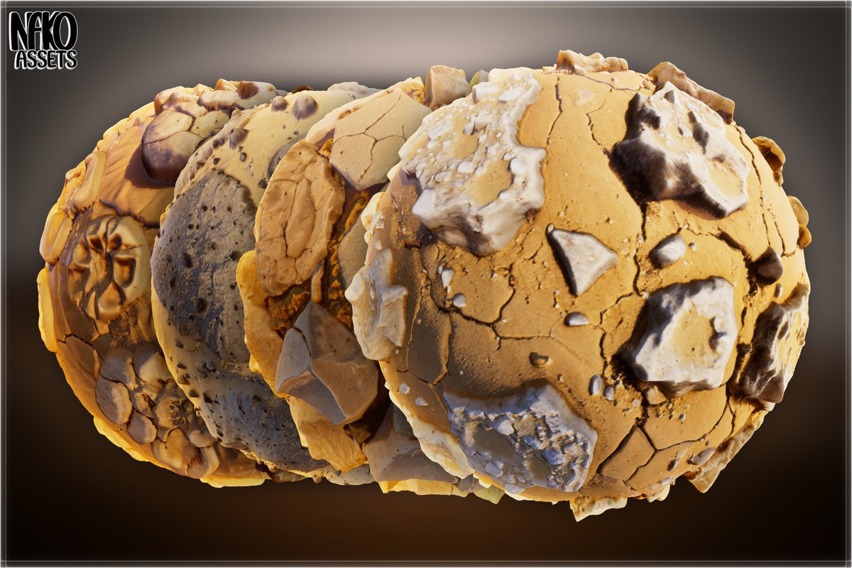 x110 4K Desert Materials PBR Textures for Ground, Sand, Rocks & Terrain