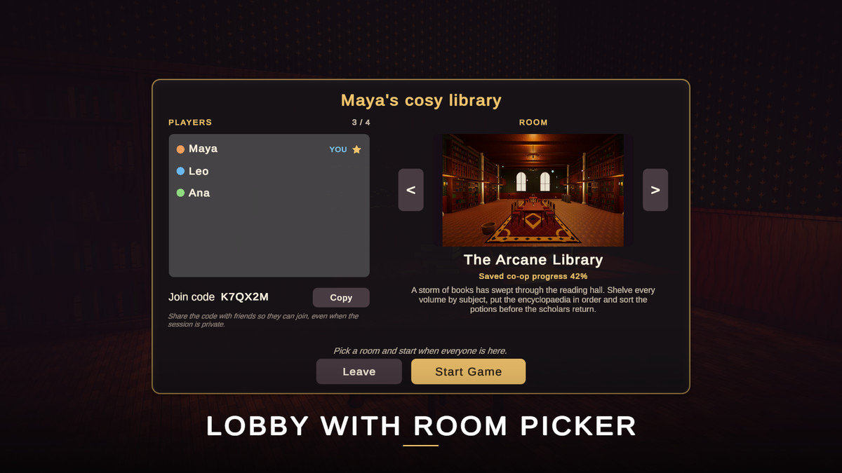 Tidy Up Co-op Together – Multiplayer Sorting & Organizing Game Creator