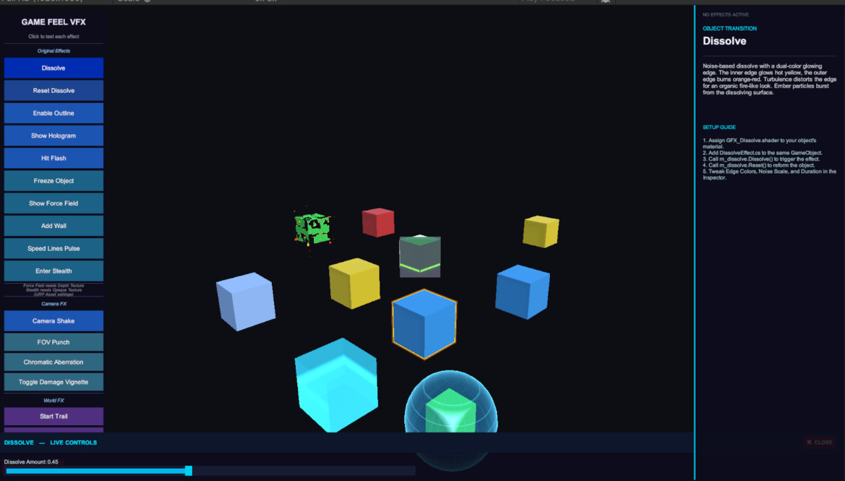 Game Feel VFX Pack - Screen Shake, Hit Flash, Outline & More | URP