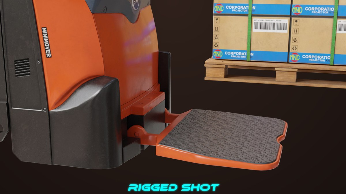 Forklift with Pallet 01 Orange URP HDRP Textures