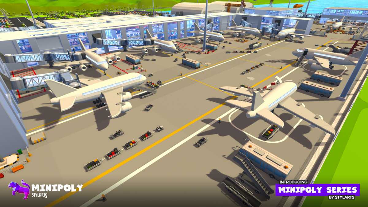 Modular Airport Fatpack - Minipoly Series ( Stylized Lowpoly Environment )