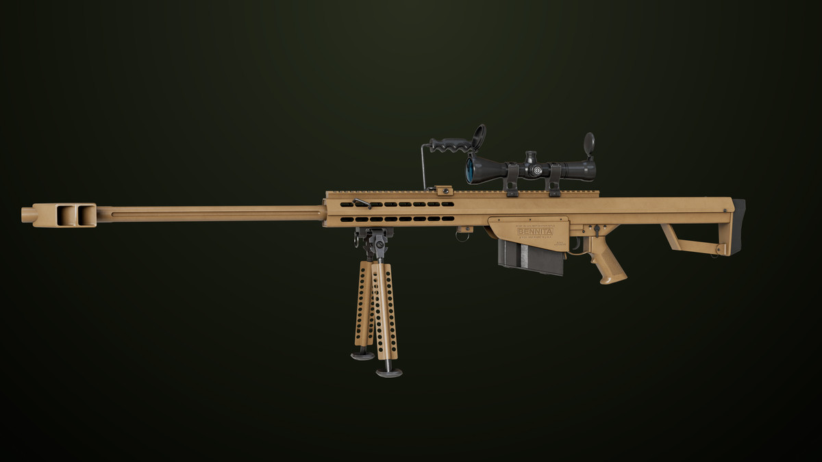 Sniper Rifle 02 Black and Sandal Single Map URP HDRP