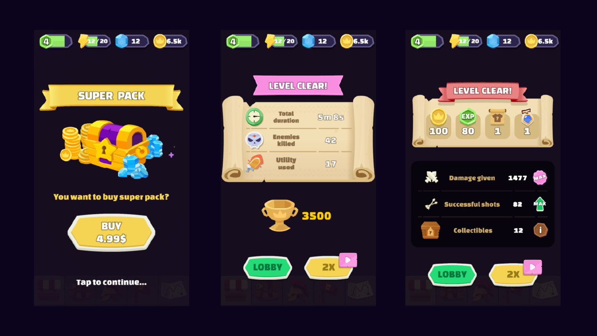 Cartoon Fantasy GUI - Animated & Stylized HUD