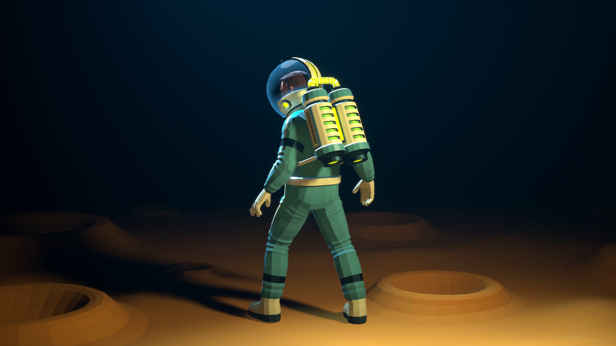 Astronaut modular low-poly stylized
