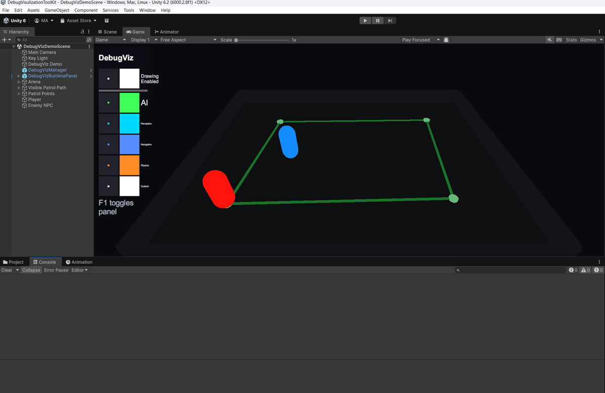 DebugViz – Visual AI Debugging Toolkit for Unity