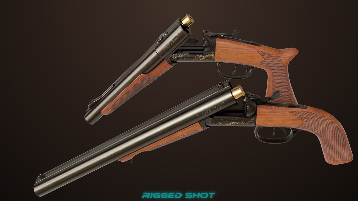 Small Medium Shotgun Black Single Mat URP HDRP Textures
