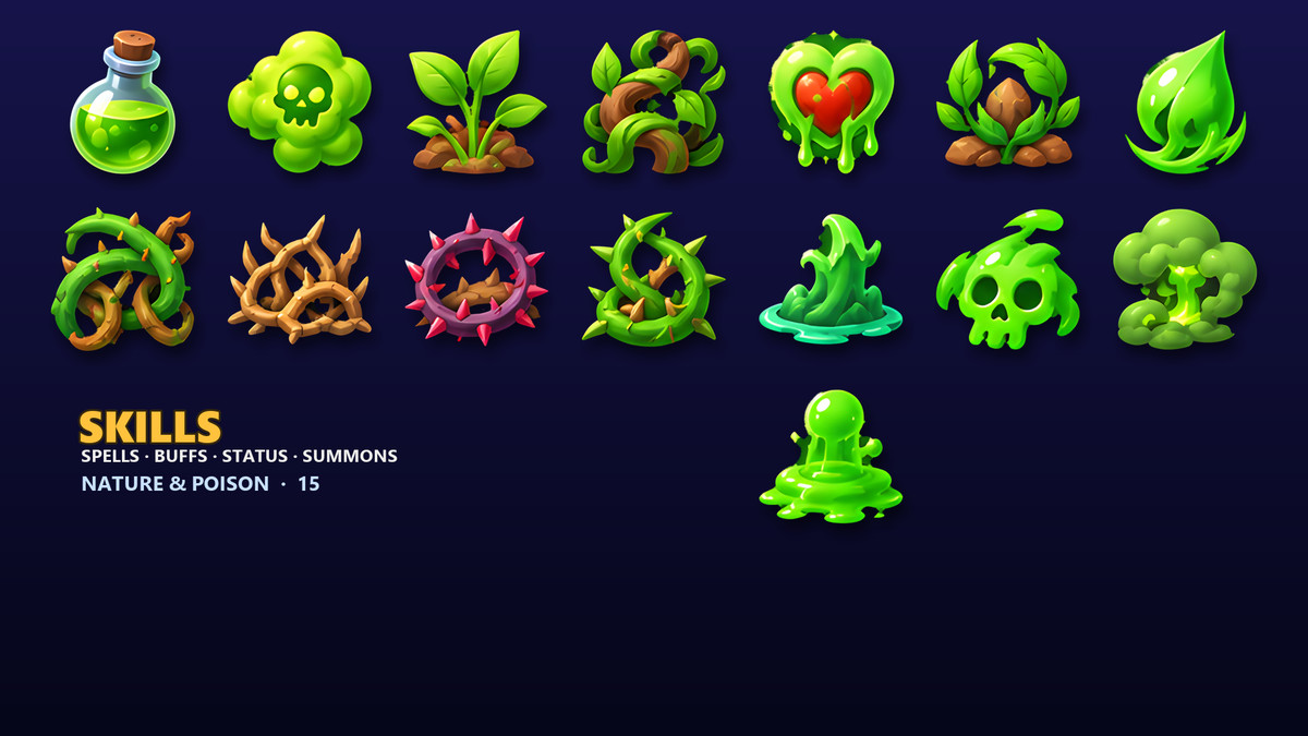 RPG Skill & Spell Icons - 215 Abilities