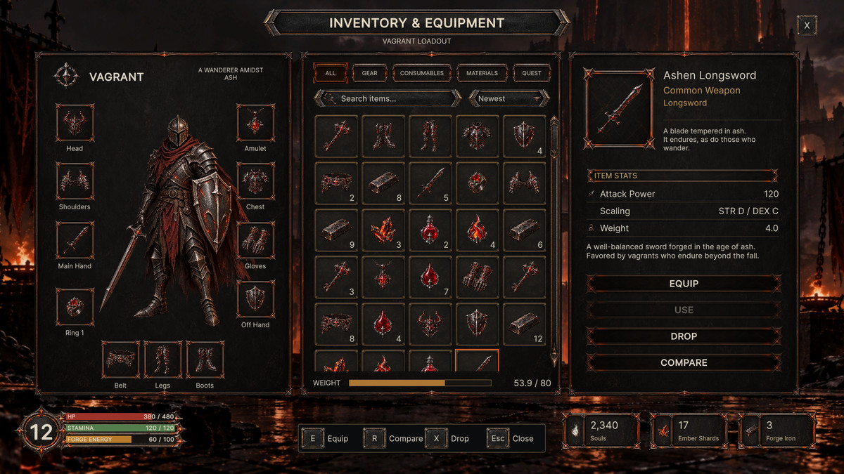 Abyssal Forge - Dark Fantasy RPG UI Kit