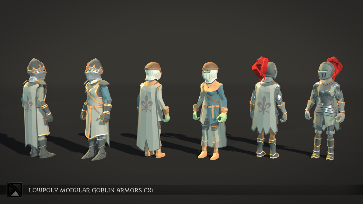 Low Poly Goblins Modular Armors Ex1 - LOWPOLY MEDIEVAL FANTASY SERIES